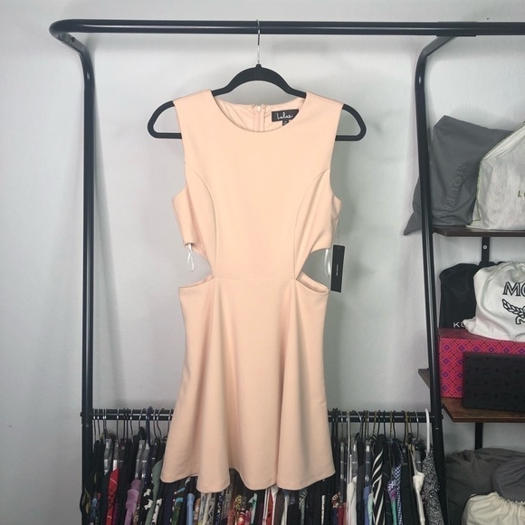 LULU’S Blush Pink Cutout Dress - Picture 1 of 6